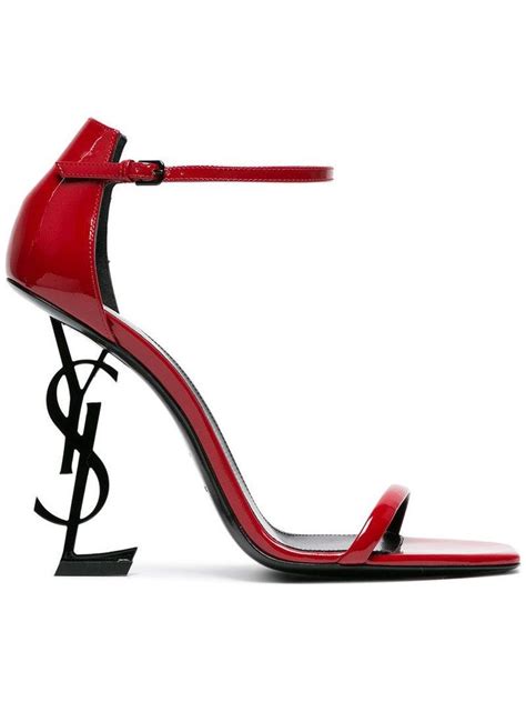 ysl red bottom shoes|YSL denim heels.